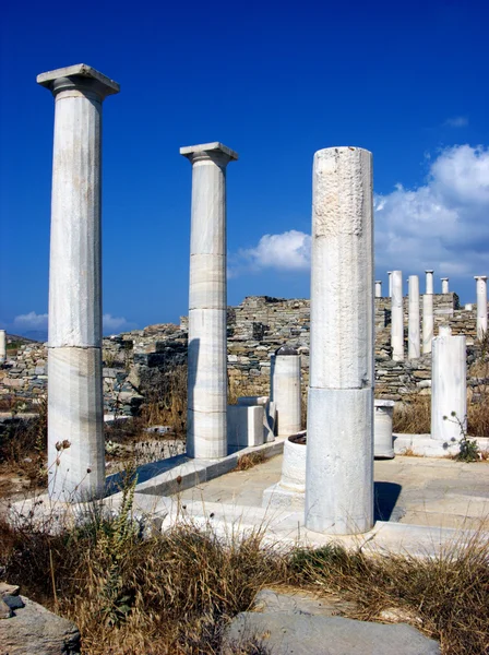 Kolommen in delos, Griekenland — Stockfoto