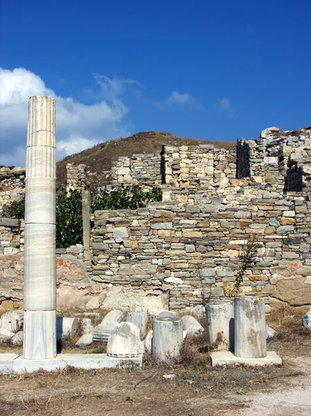 Colunas em Delos, Grecia — Fotografia de Stock