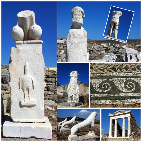 Delos Photo Collage, Grecia — Foto Stock