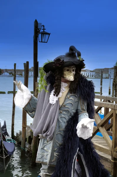 Swan lake Mask Costume on Venice Carnival — Stock Photo, Image