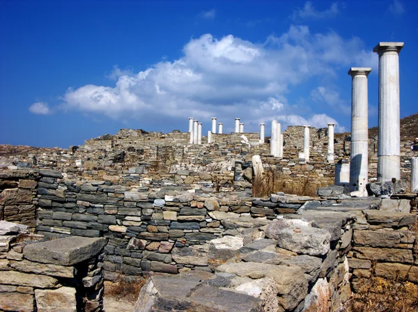 Kolumny w Delos, Grecja Zdjęcie Stockowe