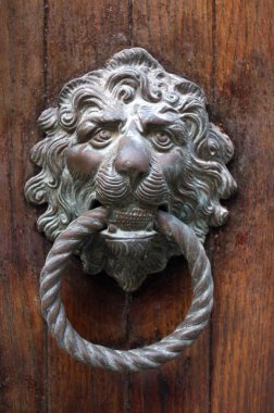 Altın Aslan Venedik ahşap kapı kapı kolu başı