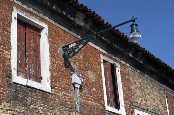 murano Adası Venedik eski bina, sokak lambası