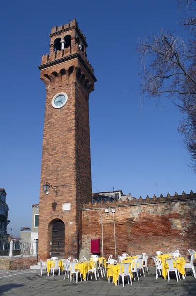 Glockenturmuhr in murano insel in venedig — Stockfoto