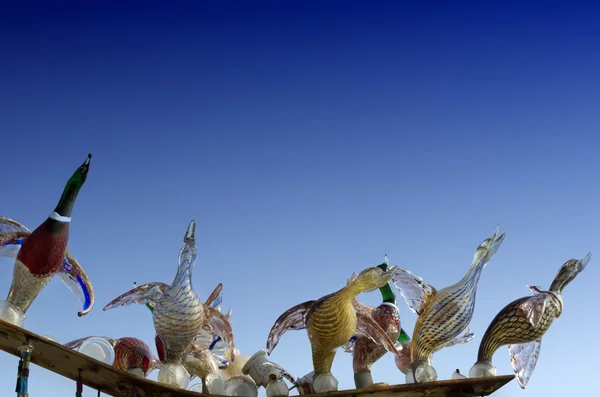 Murano Glass Birds Sculpture in venice — Stock Photo, Image