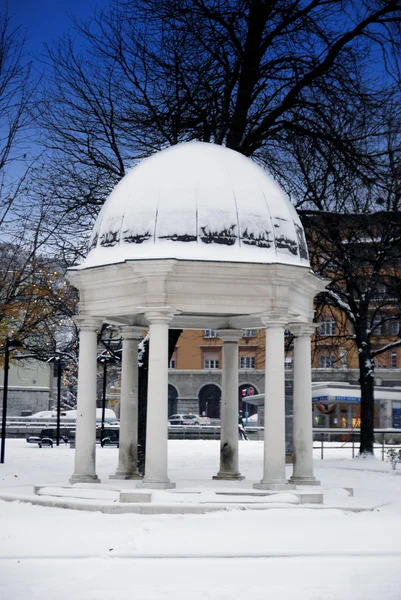 Śnieg w mieście Rijeka, Chorwacja Obrazy Stockowe bez tantiem