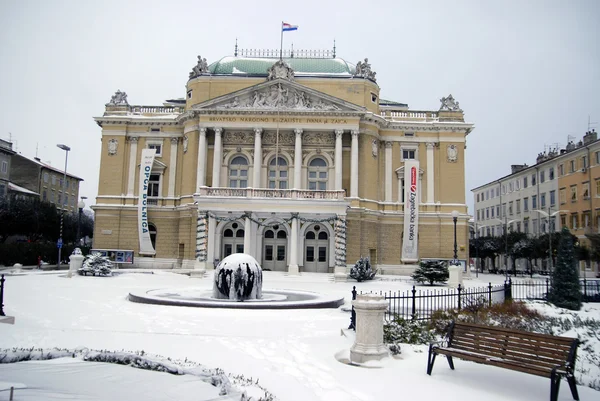 Edifício do Teatro em Rijeka, Croácia Fotografia De Stock