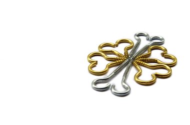 Altın ve gümüş duvar Asorted çiçek şekli kanca