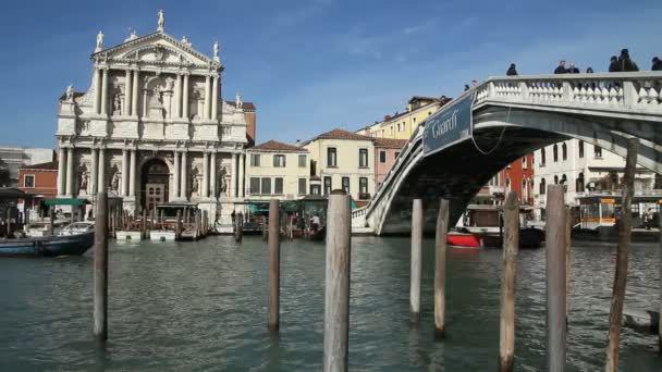 San giorgio maggiore en bridge, Venetië — Stockvideo