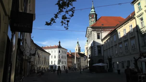 Rathaus von Ljubljana — Stockvideo