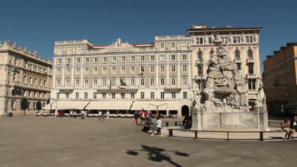广场单位意大利坐落在的里雅斯特 — 图库视频影像