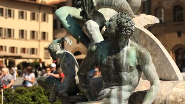 Fontein in florence — Stockvideo