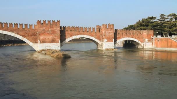 Castelvecchio-Brücke — Stockvideo