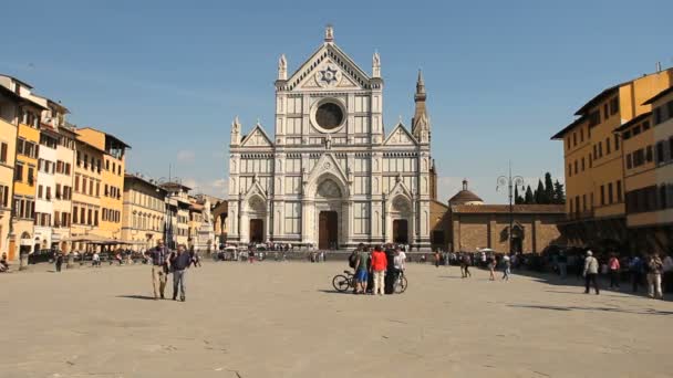 Bazilika santa croce, Florencie — Stock video