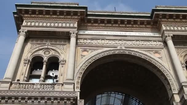 Galería Vittorio Emanuele, Milán — Vídeo de stock