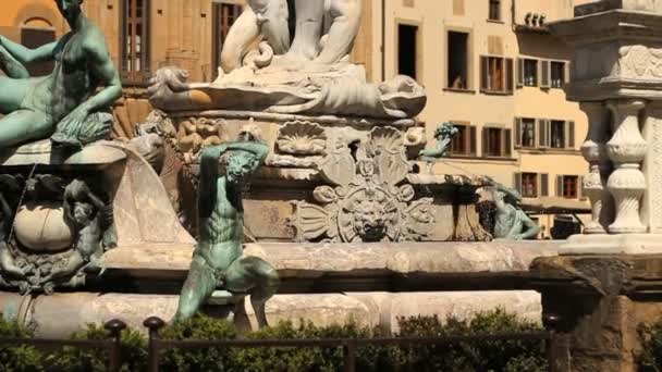 Fontein van Neptunus, florence — Stockvideo