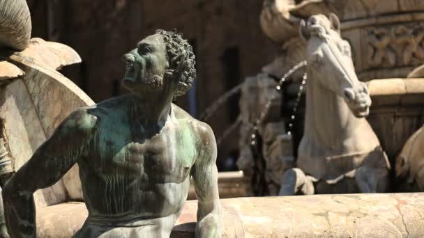 Fontein in florence — Stockvideo