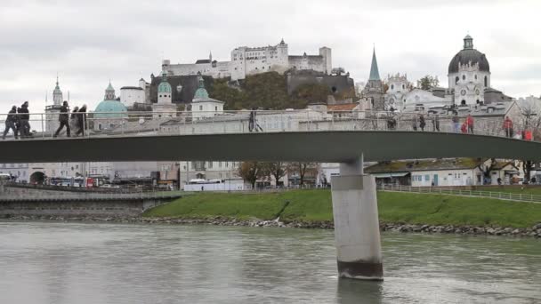 Salzburg stadsbild — Stockvideo