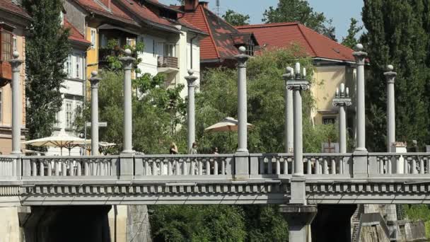 Ševci most, Lublaň — Stock video