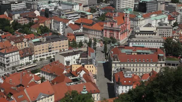 Любляна городской пейзаж — стоковое видео