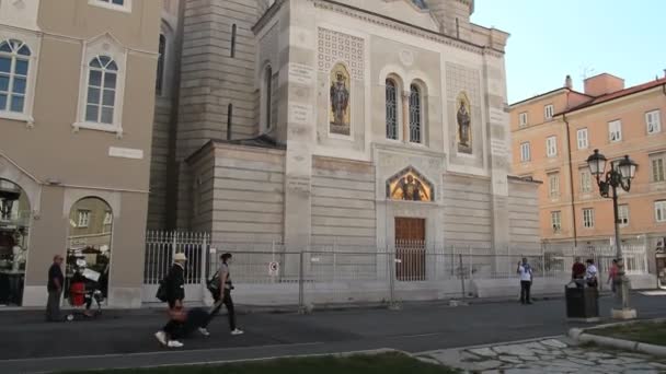 Saint spyridon church v Terstu — Stock video