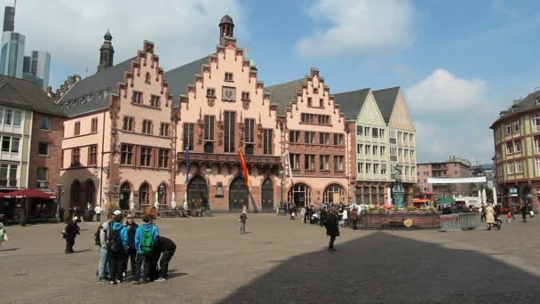 Plein van de stad Frankfurt — Stockvideo