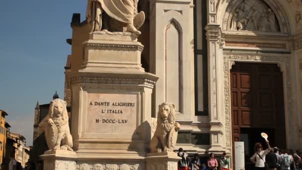 Dante Аліг'єрі статуя — стокове відео