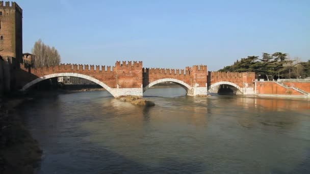 Castelvecchio brug — Stockvideo