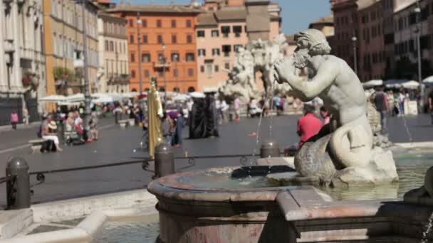 Fontana del moro, Rom — Stockvideo