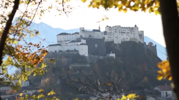 Крепость Гогензальцбург в Зальцбурге — стоковое видео