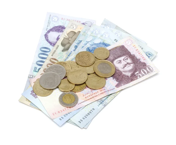 Hungarian Forint Banknotes and Coins — Stock Photo, Image