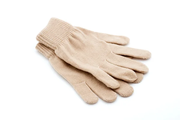 Brown knitted gloves — Stock Photo, Image