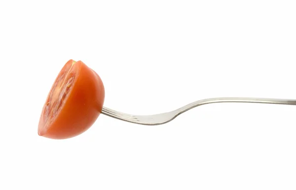 Half Tomato Fork — Stock Photo, Image