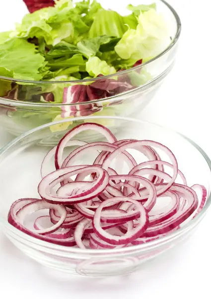 Onions and lettuce — Stock Photo, Image