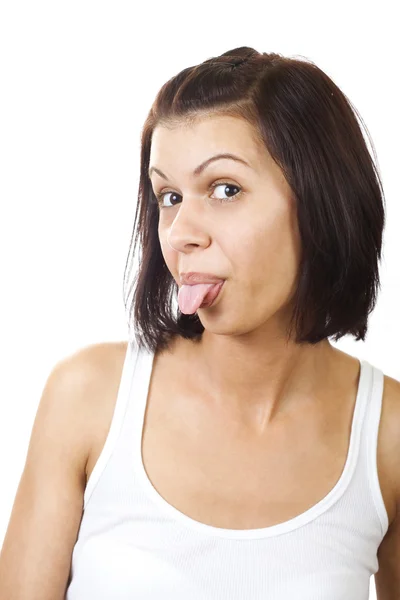 Sacando la lengua — Foto de Stock