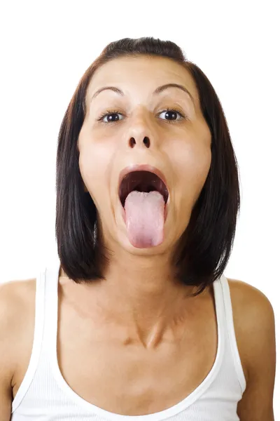 伸出舌头 — 图库照片