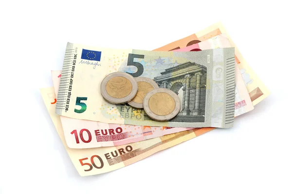 Euro Banknotes & Coins — Stock Photo, Image