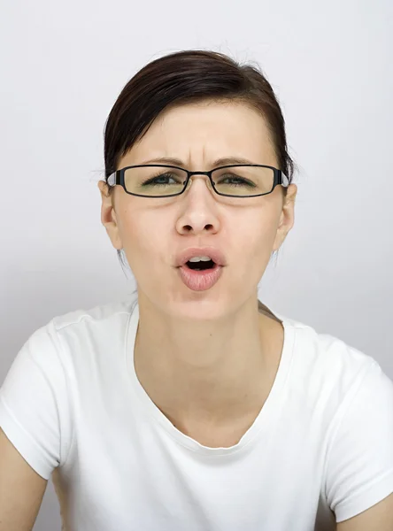 Angry and yelling woman — Stock Photo, Image