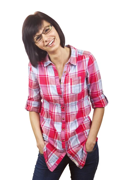 Jovem bonita alegre — Fotografia de Stock