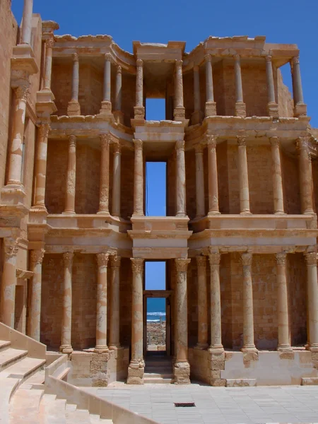 Руїни sabratha, Лівія - амфітеатр — стокове фото