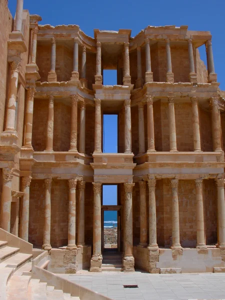 Ruiny sabratha, Libye - amfiteátr Stock Obrázky