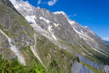 mount blanc massif - yaz dağ yamaçlarında