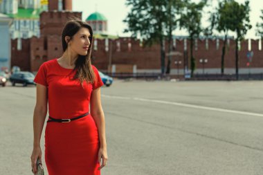 açık havada güzel bir modern kadın portresi