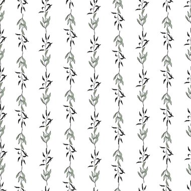 Dikensiz çiçek deseni, tasarım tekstili, duvar kağıdı ve zanaat için el yapımı elementler bırakır