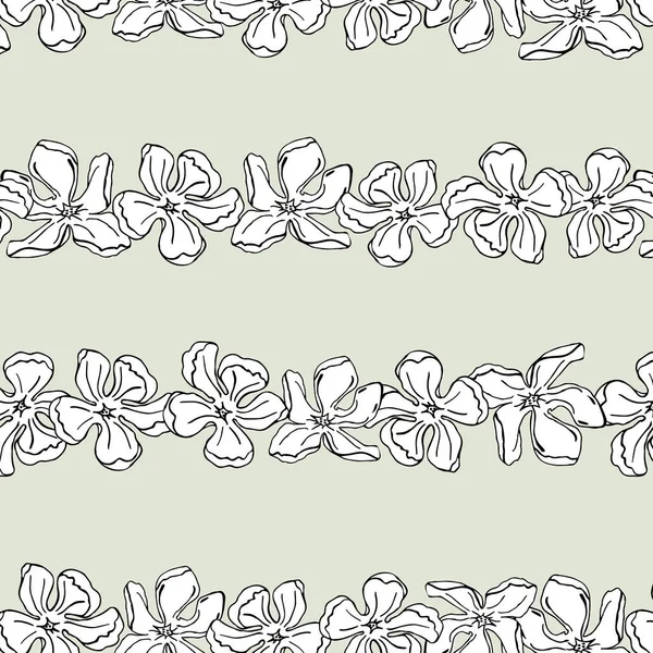 Magnolia virág zökkenőmentes virágmintás, kézzel húzott elemek design textil, tapéta és kézműves — Stock Vector
