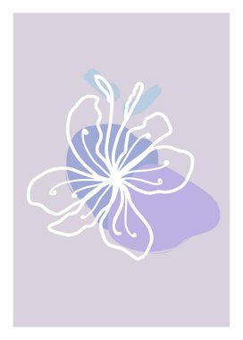 Kart için çizilmiş çizgili çiçek eli