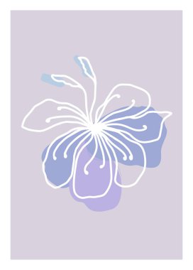 Kart için çizilmiş çizgili çiçek eli