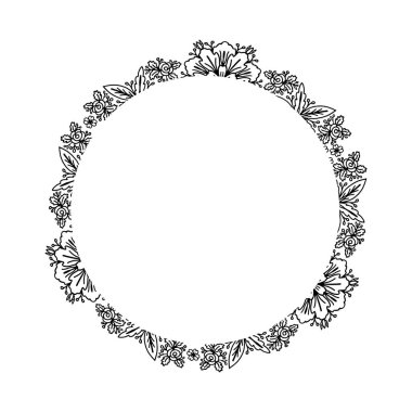 El yapımı, etnik, çiçekli, retro, karalama, vektör, tasarım elementi. Boyama kitabı için desen