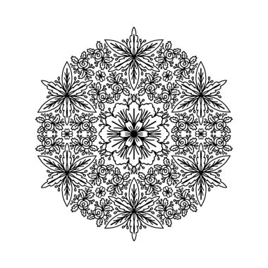 Kusursuz desen. El yapımı, etnik, çiçekli, retro, karalama, vektör, tasarım elementi. Boyama kitabı için desen