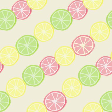 Seamless jusy and summer seamless pattern with sliced and lemons